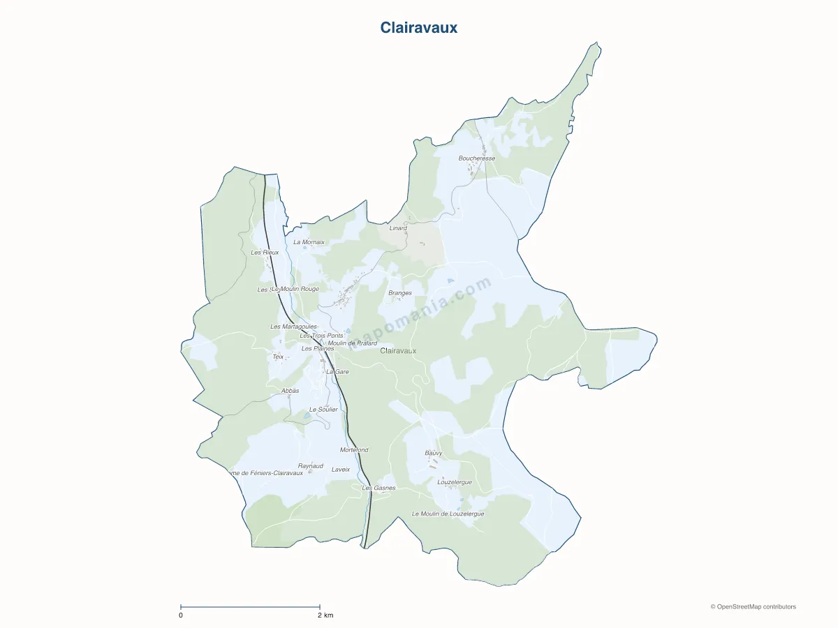 Carte de Clairavaux à personnaliser