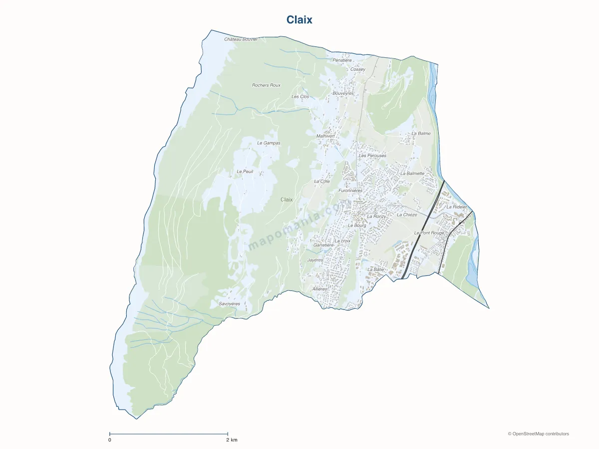 Carte de Claix à personnaliser