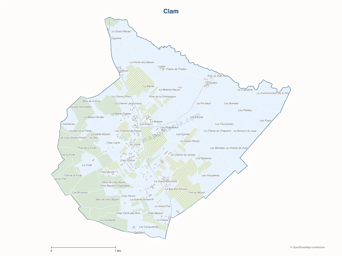 Carte de Clam à personnaliser