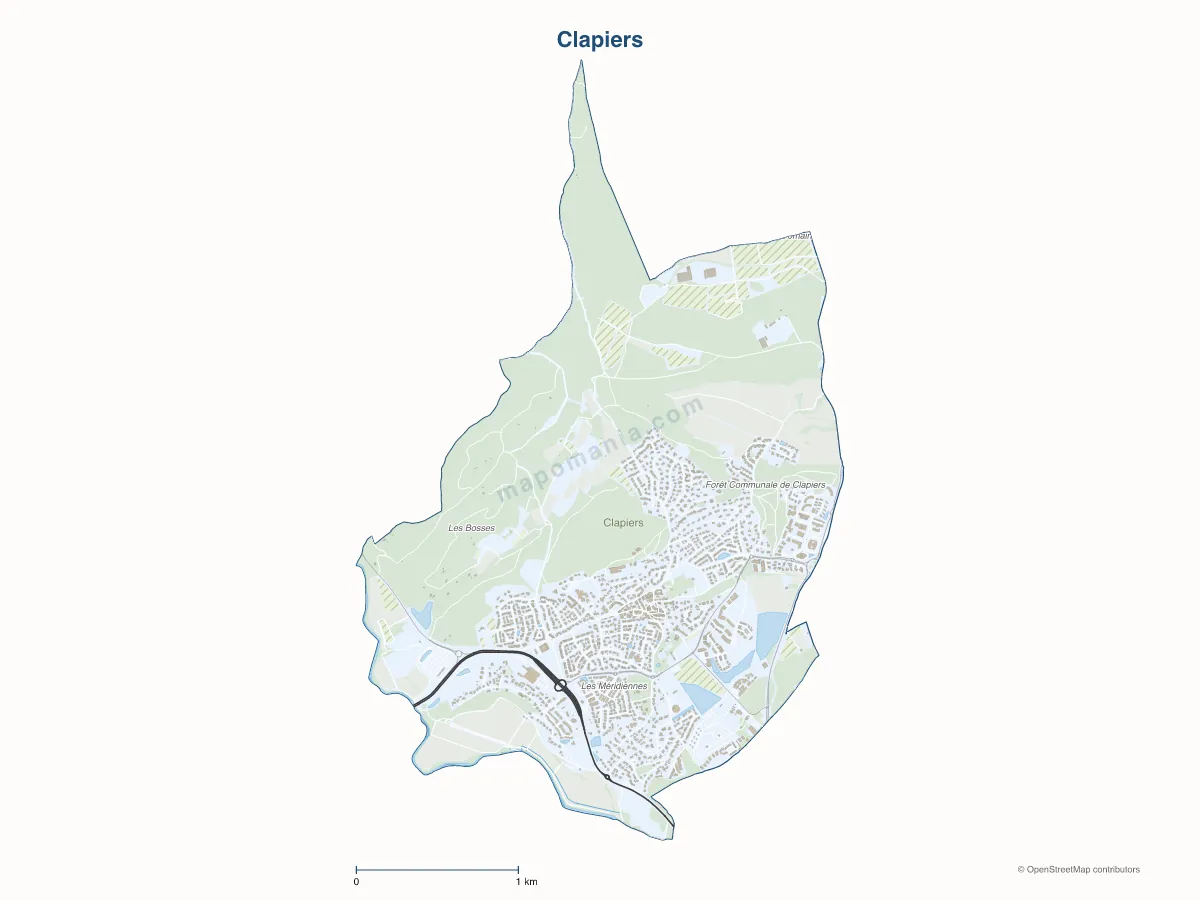 Carte de Clapiers à personnaliser