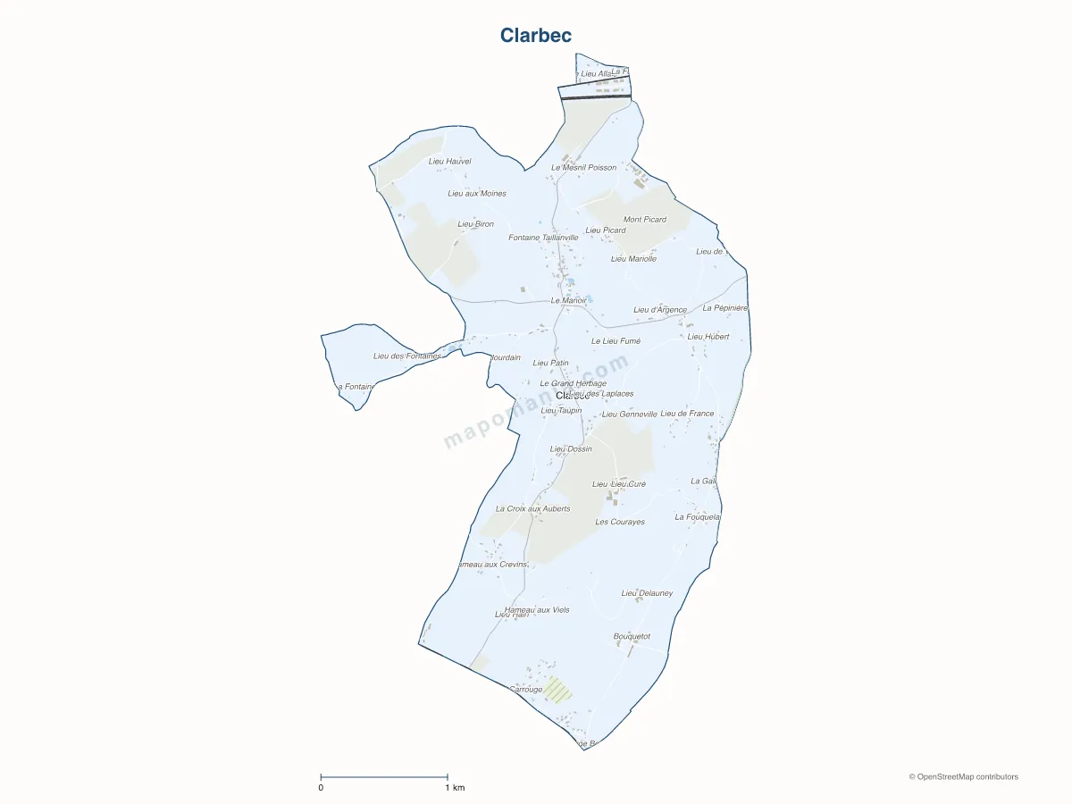 Carte de Clarbec à personnaliser