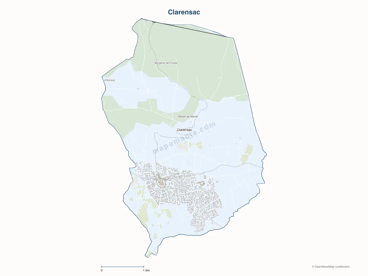 Carte de Clarensac à personnaliser
