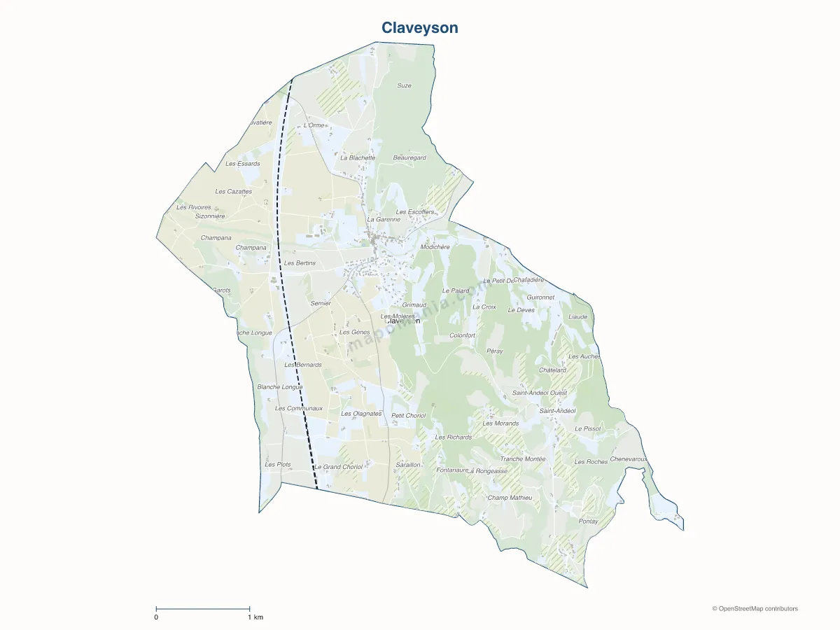 Carte de Claveyson à personnaliser