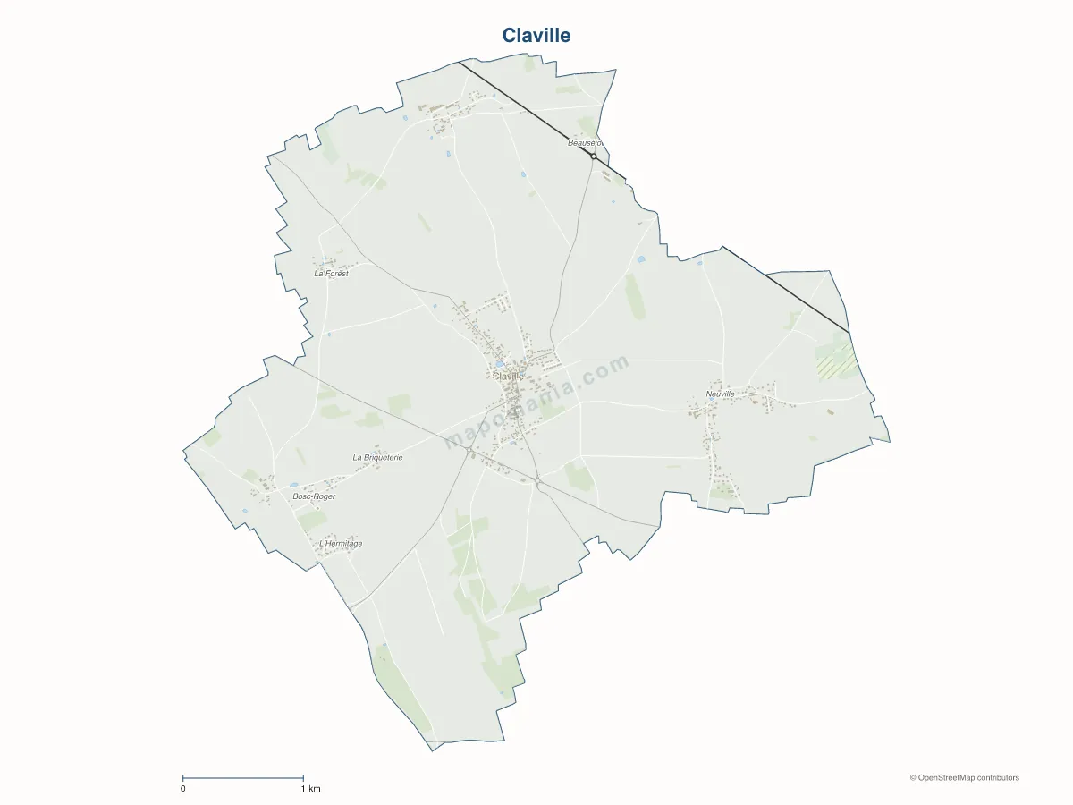Carte de Claville à personnaliser