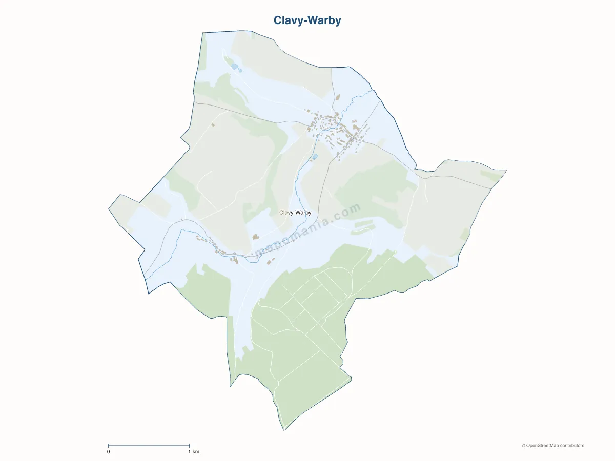 Carte de Clavy-Warby à personnaliser