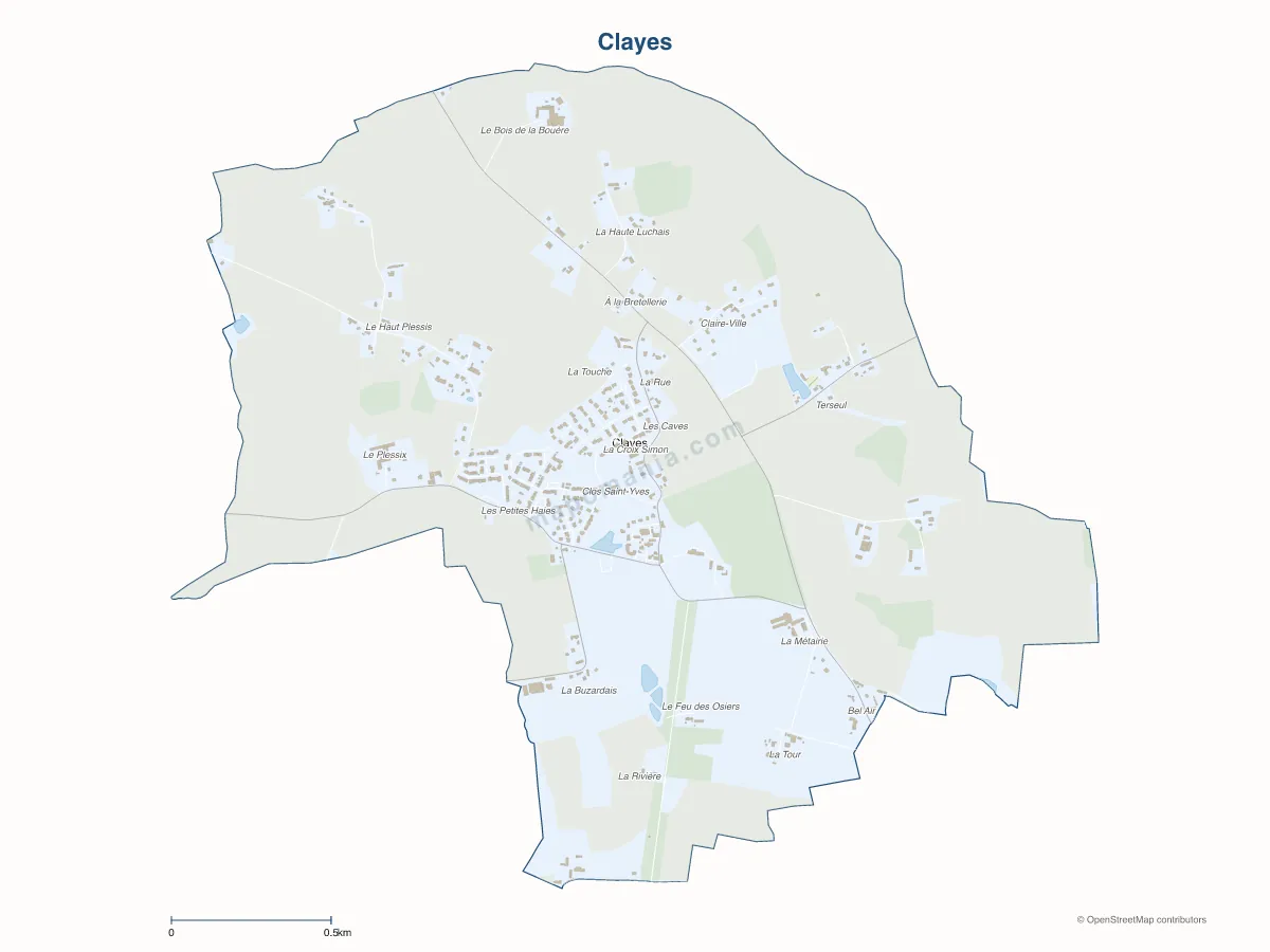 Carte de Clayes à personnaliser