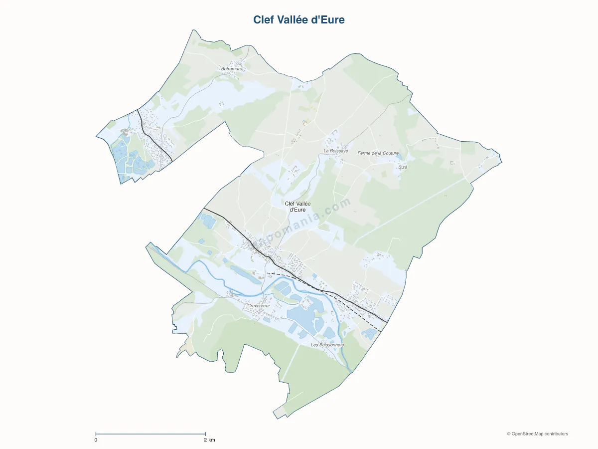 Carte de Clef Vallée d'Eure à personnaliser