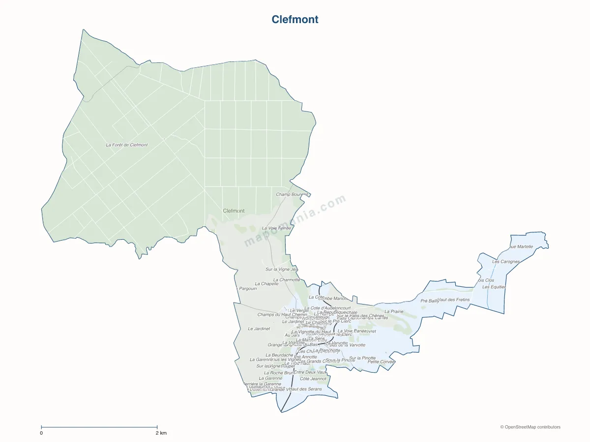 Carte de Clefmont à personnaliser