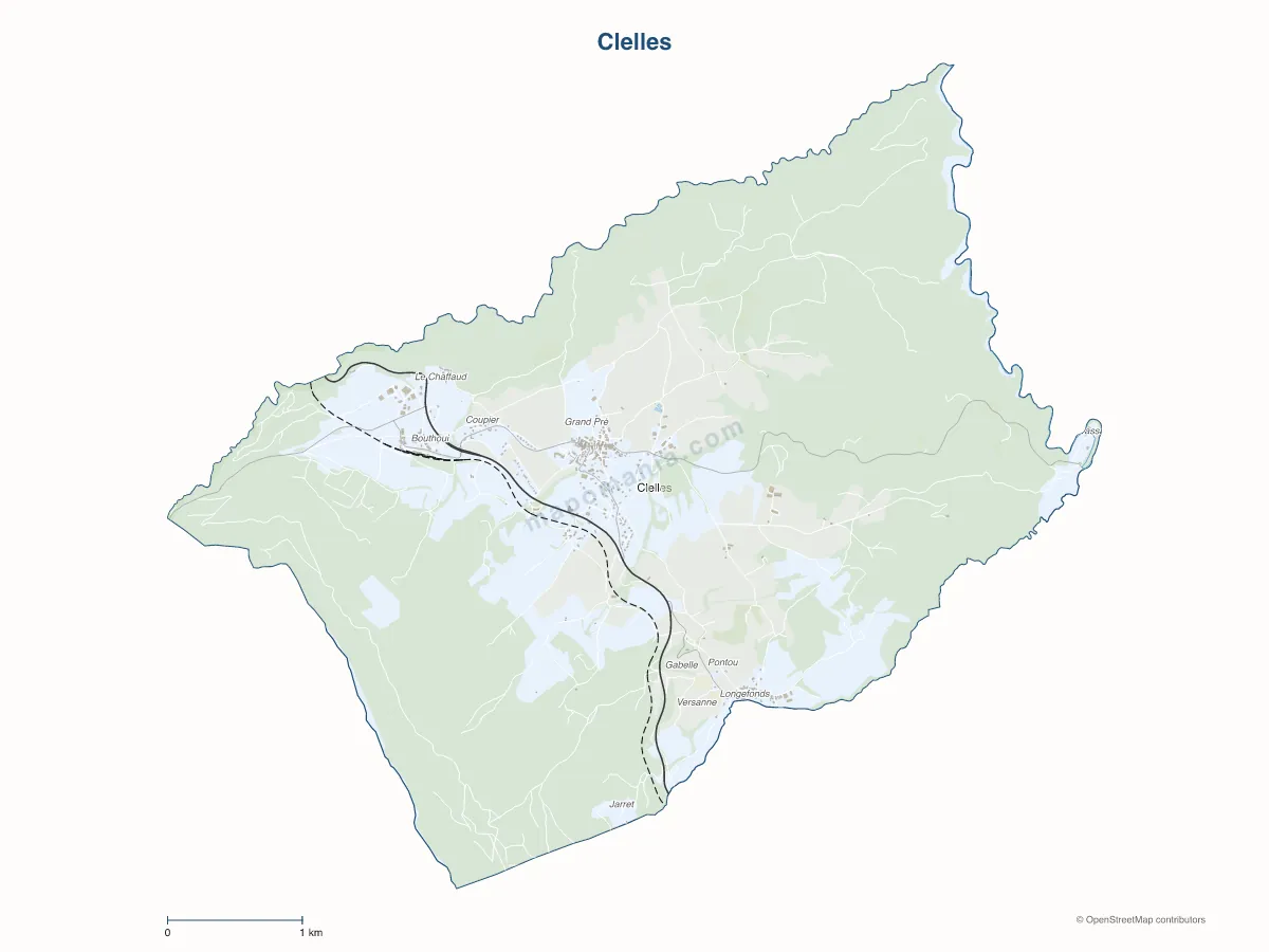 Carte de Clelles à personnaliser