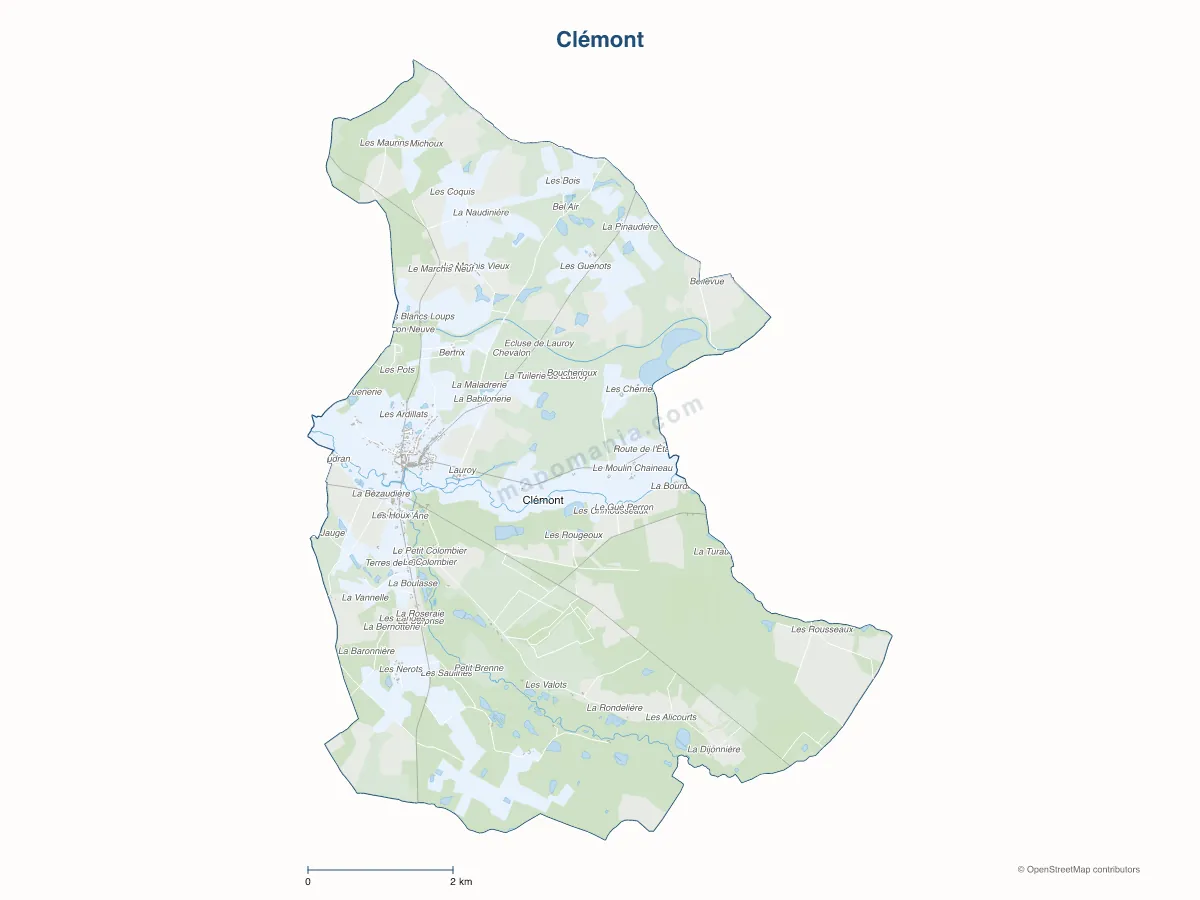 Carte de Clémont à personnaliser