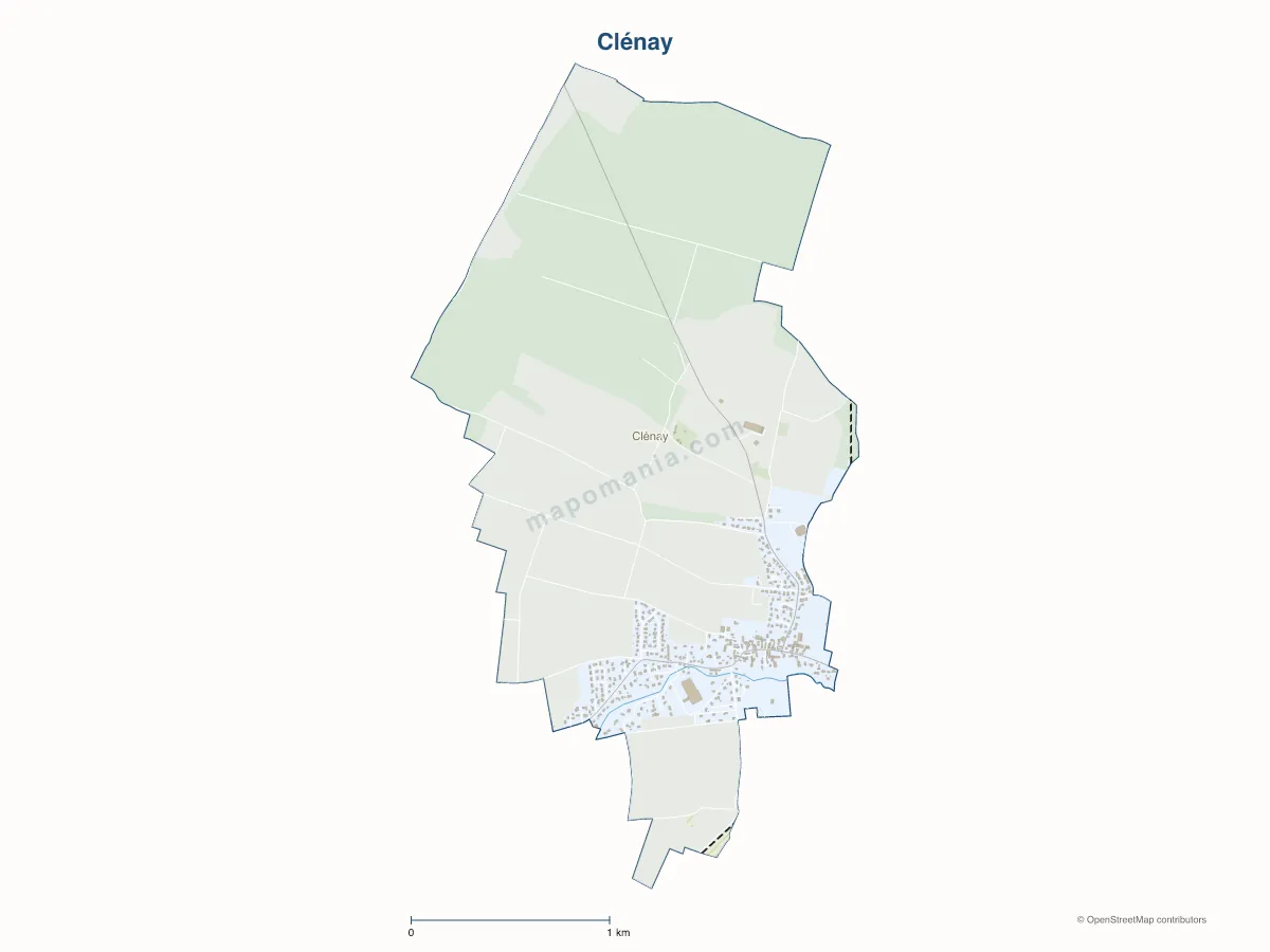 Carte de Clénay à personnaliser
