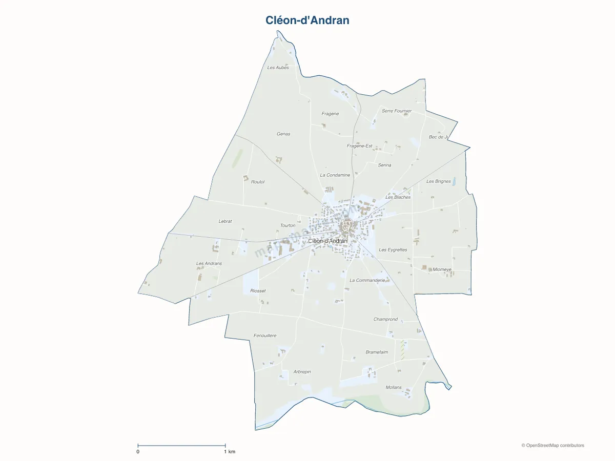 Carte de Cléon-d'Andran à personnaliser