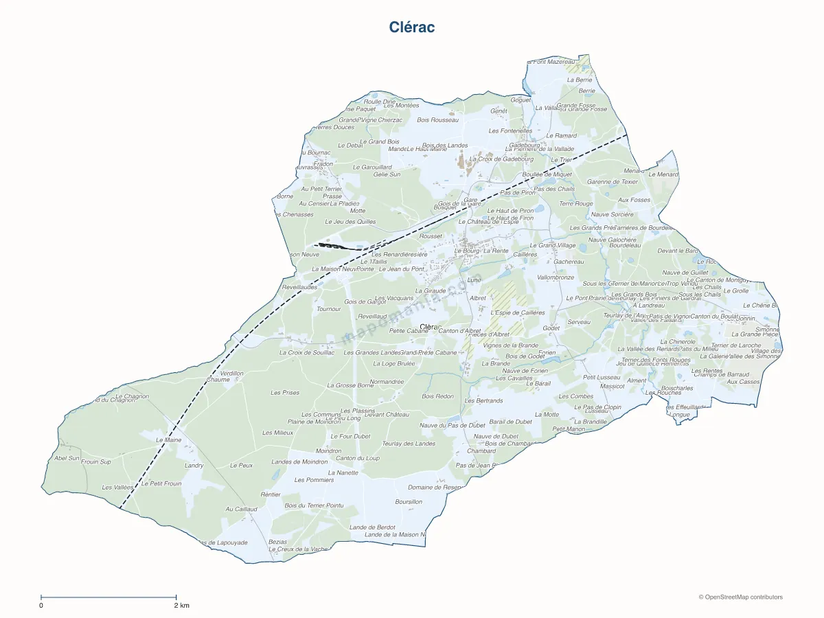 Carte de Clérac à personnaliser