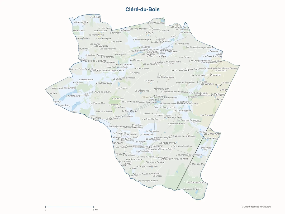 Carte de Cléré-du-Bois à personnaliser