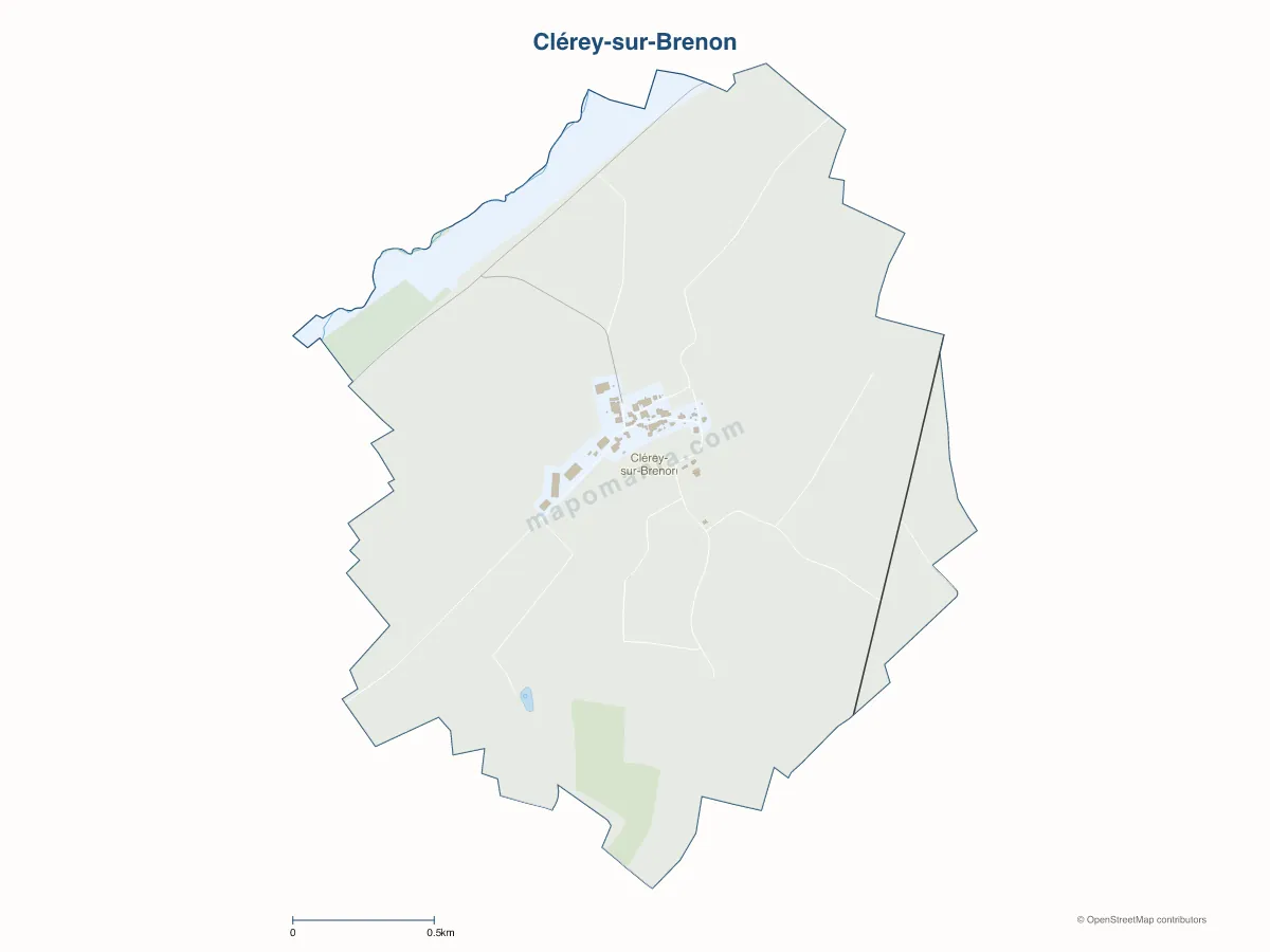 Carte de Clérey-sur-Brenon à personnaliser