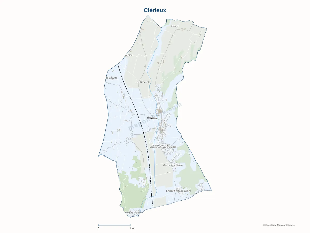 Carte de Clérieux à personnaliser