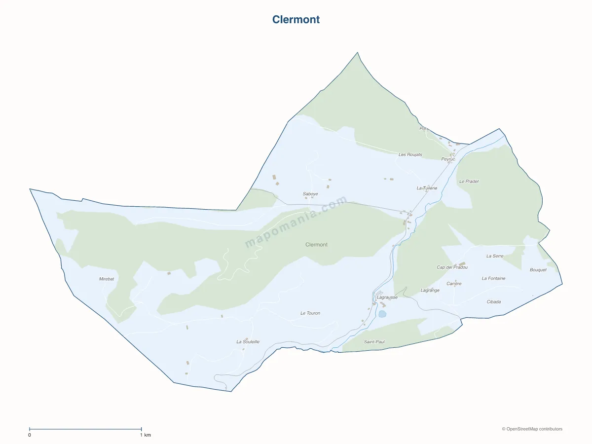 Carte de Clermont à personnaliser