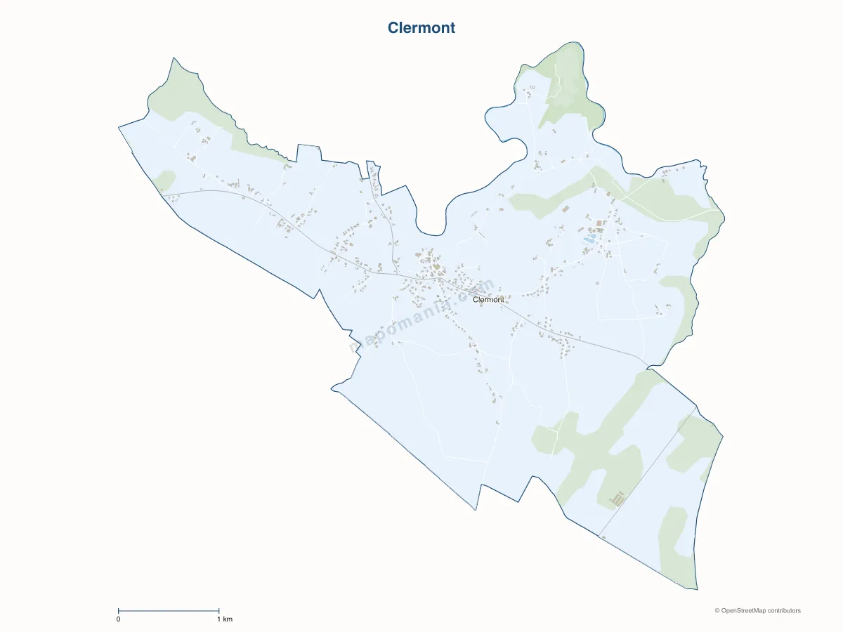 Carte de Clermont à personnaliser