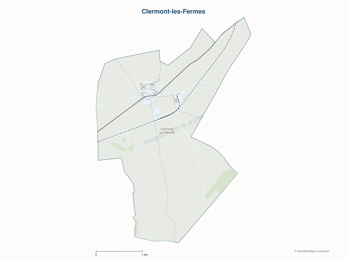 Carte de Clermont-les-Fermes à personnaliser