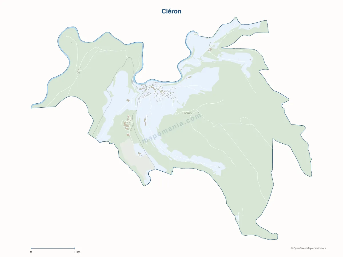 Carte de Cléron à personnaliser