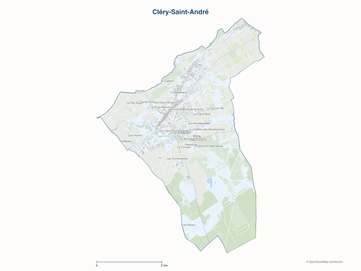 Carte de Cléry-Saint-André à personnaliser