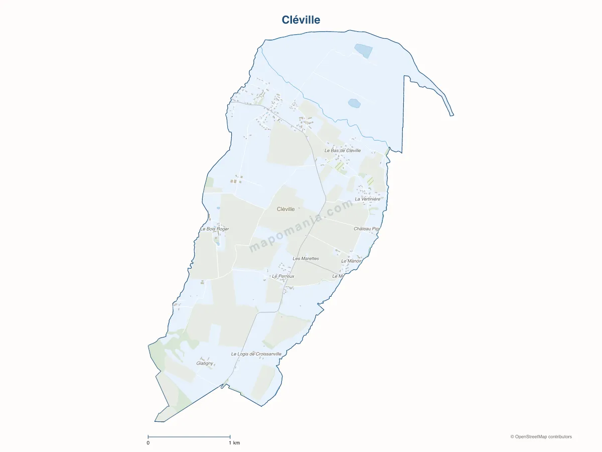 Carte de Cléville à personnaliser