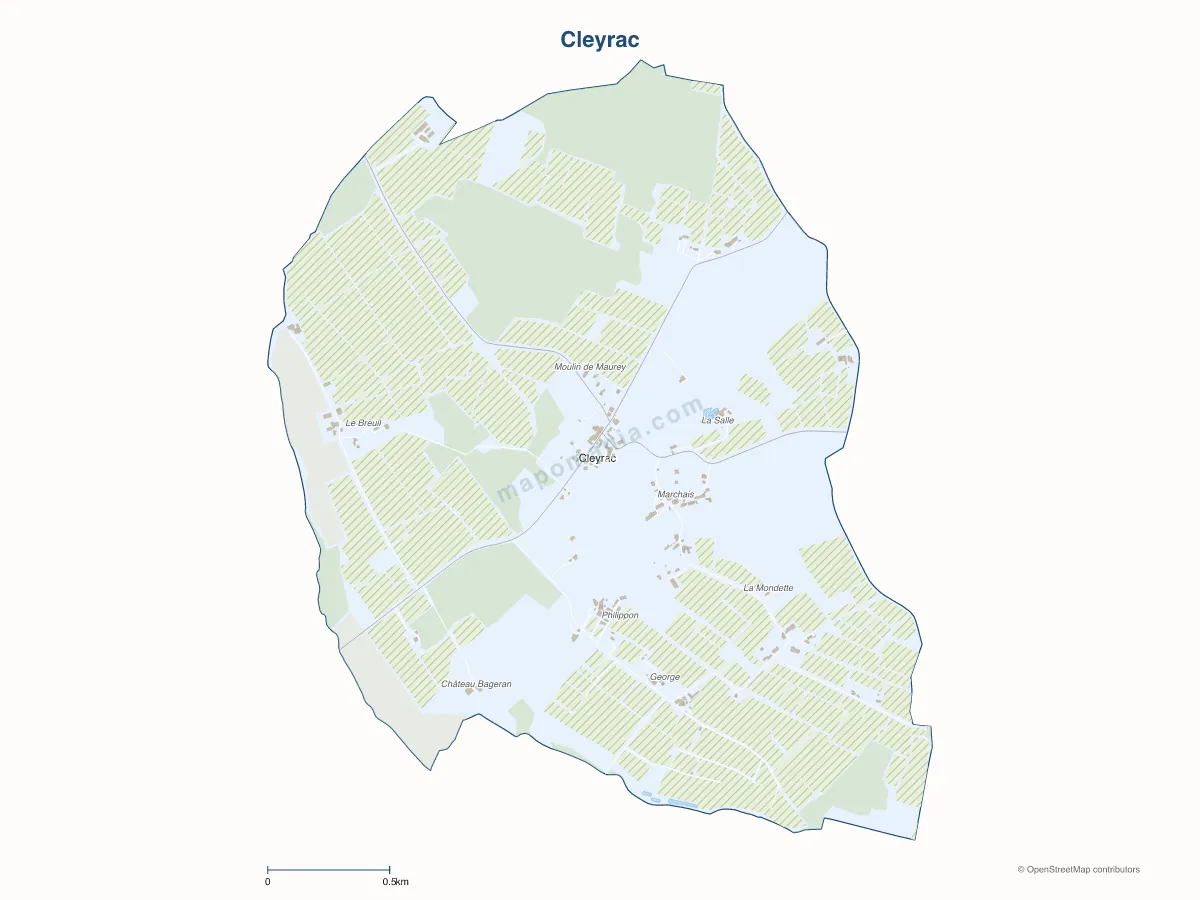 Carte de Cleyrac à personnaliser