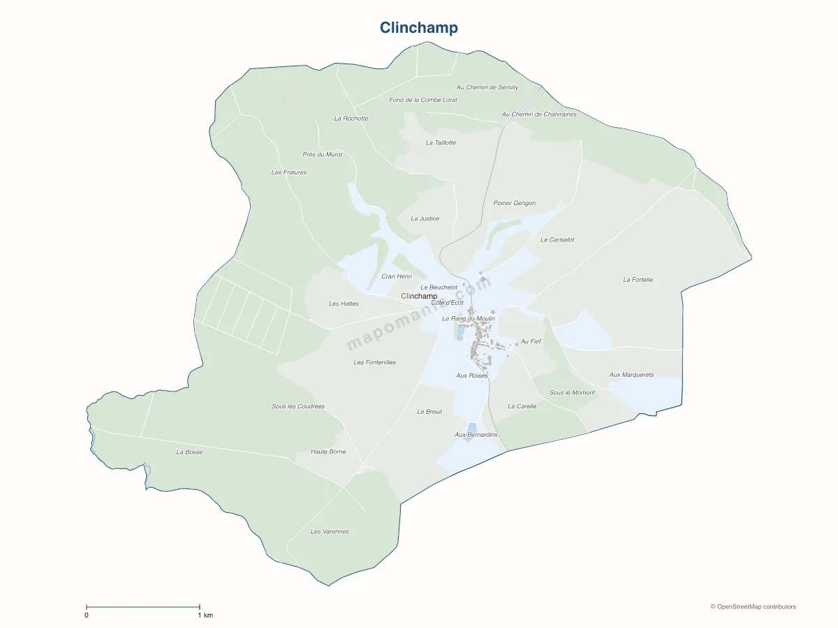 Carte de Clinchamp à personnaliser