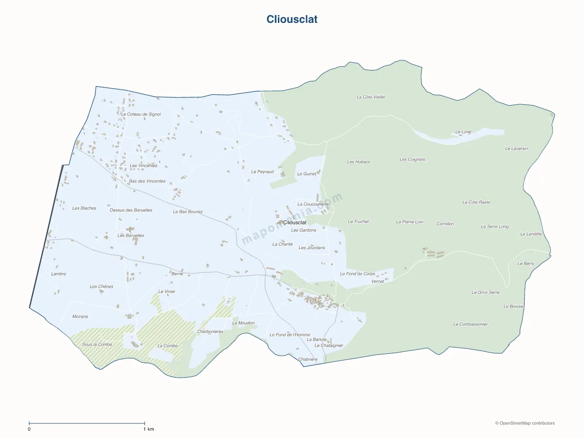 Carte de Cliousclat à personnaliser
