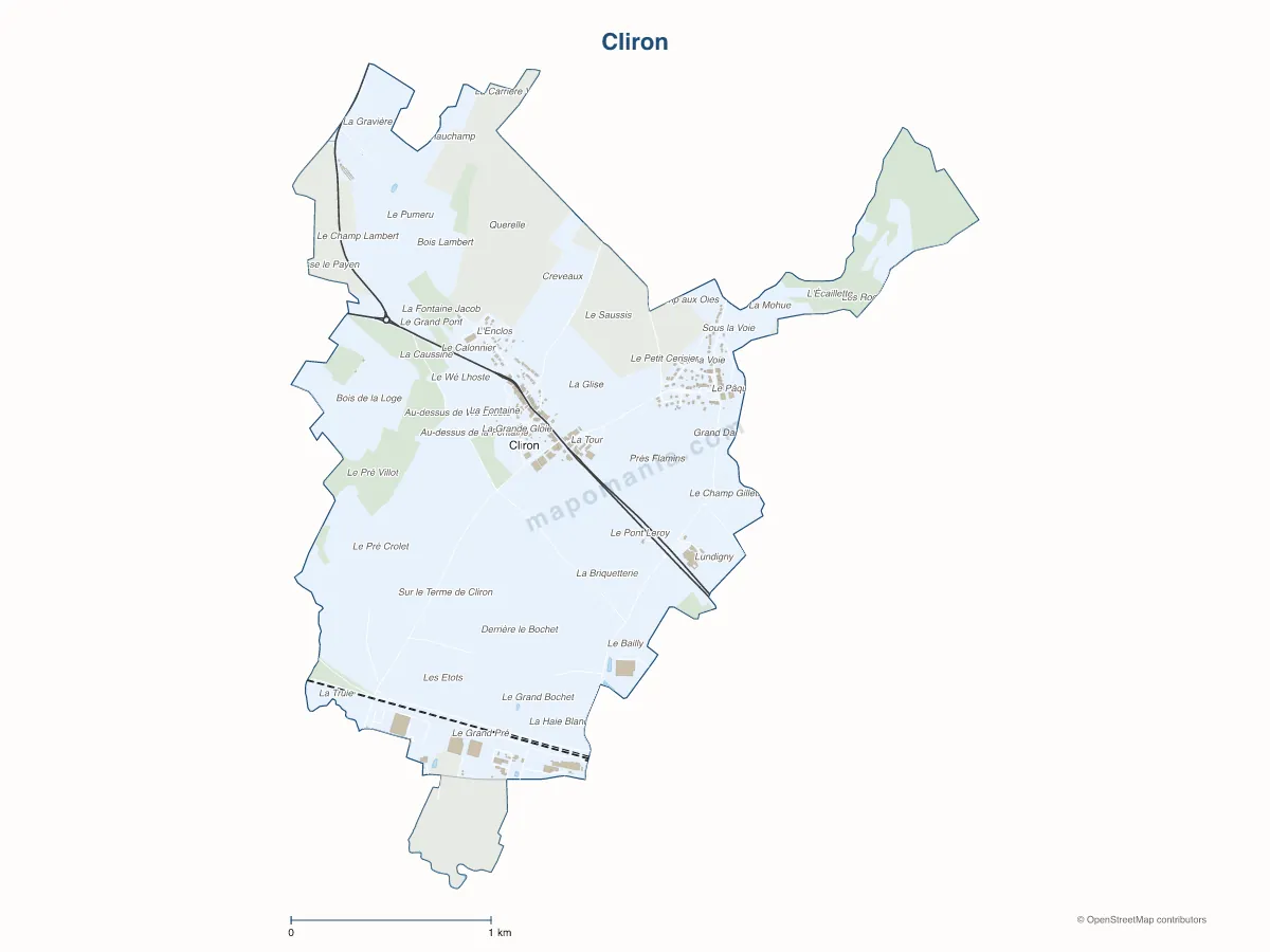 Carte de Cliron à personnaliser