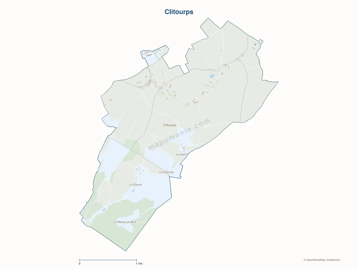 Carte de Clitourps à personnaliser