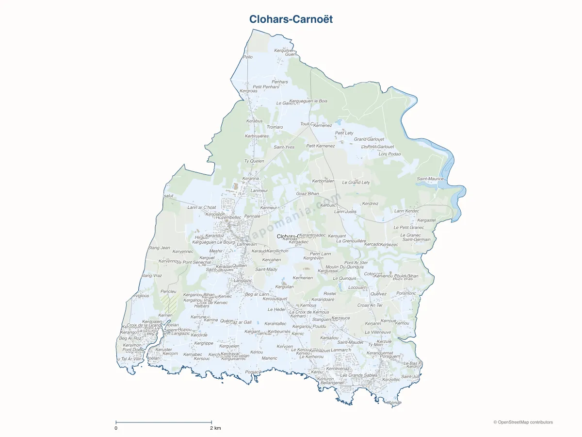 Carte de Clohars-Carnoët à personnaliser