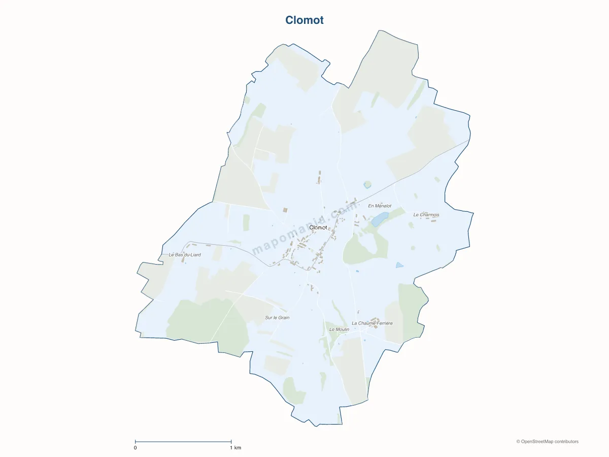 Carte de Clomot à personnaliser