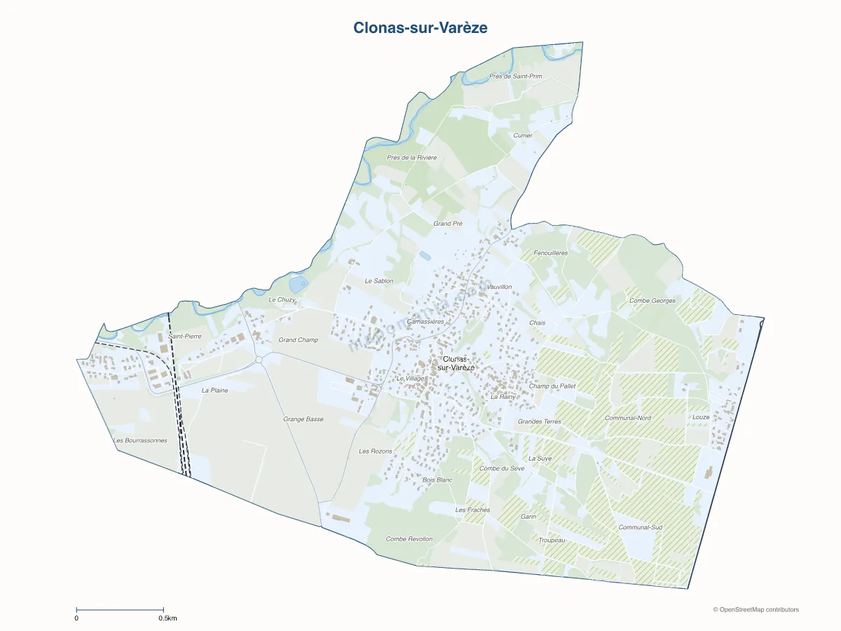Carte de Clonas-sur-Varèze à personnaliser
