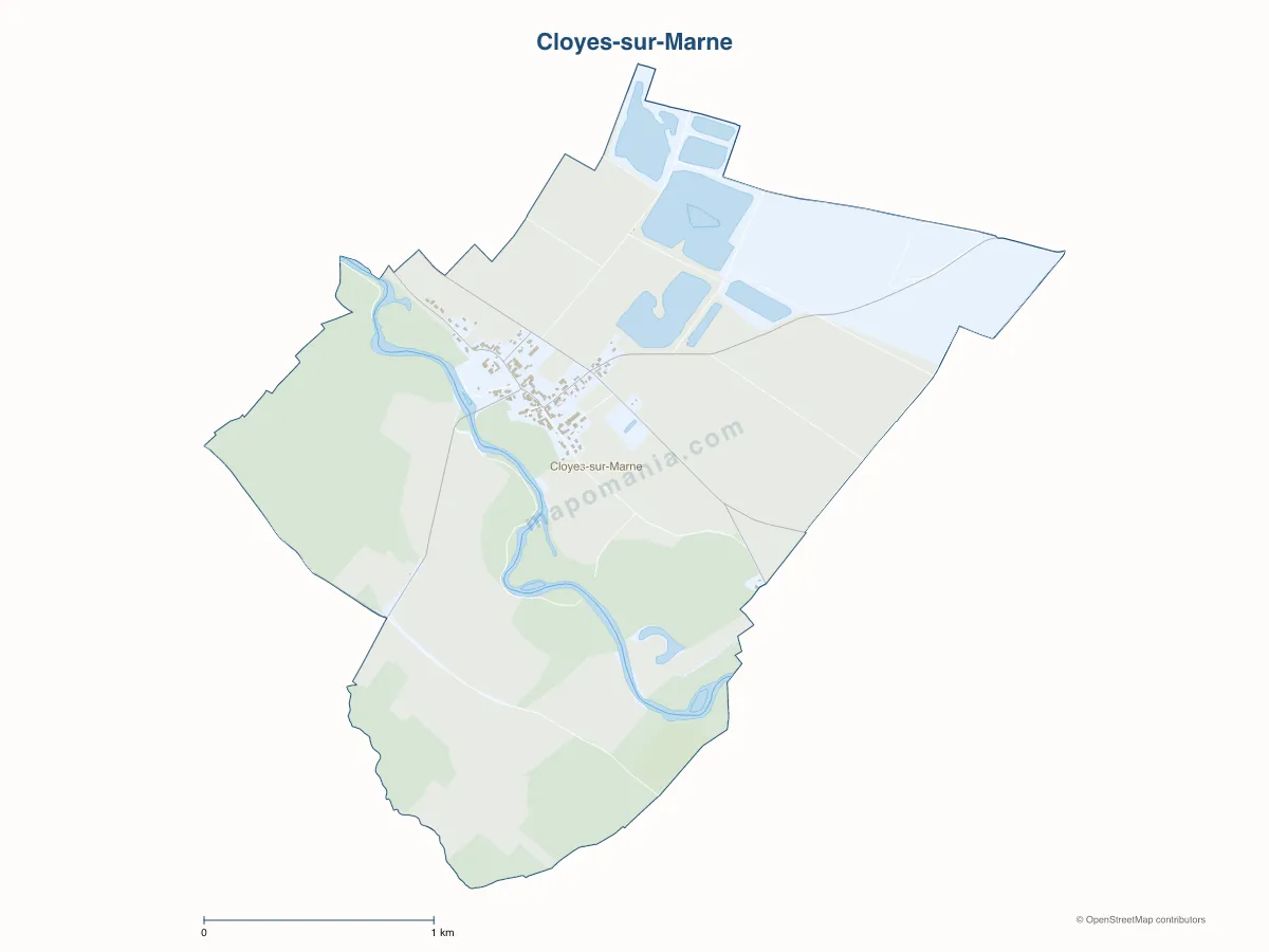 Carte de Cloyes-sur-Marne à personnaliser