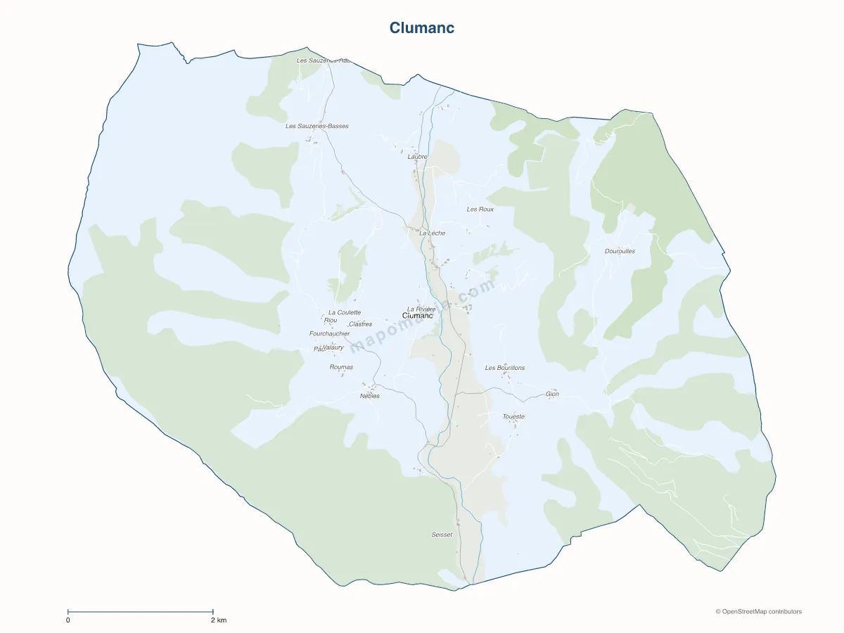 Carte de Clumanc à personnaliser
