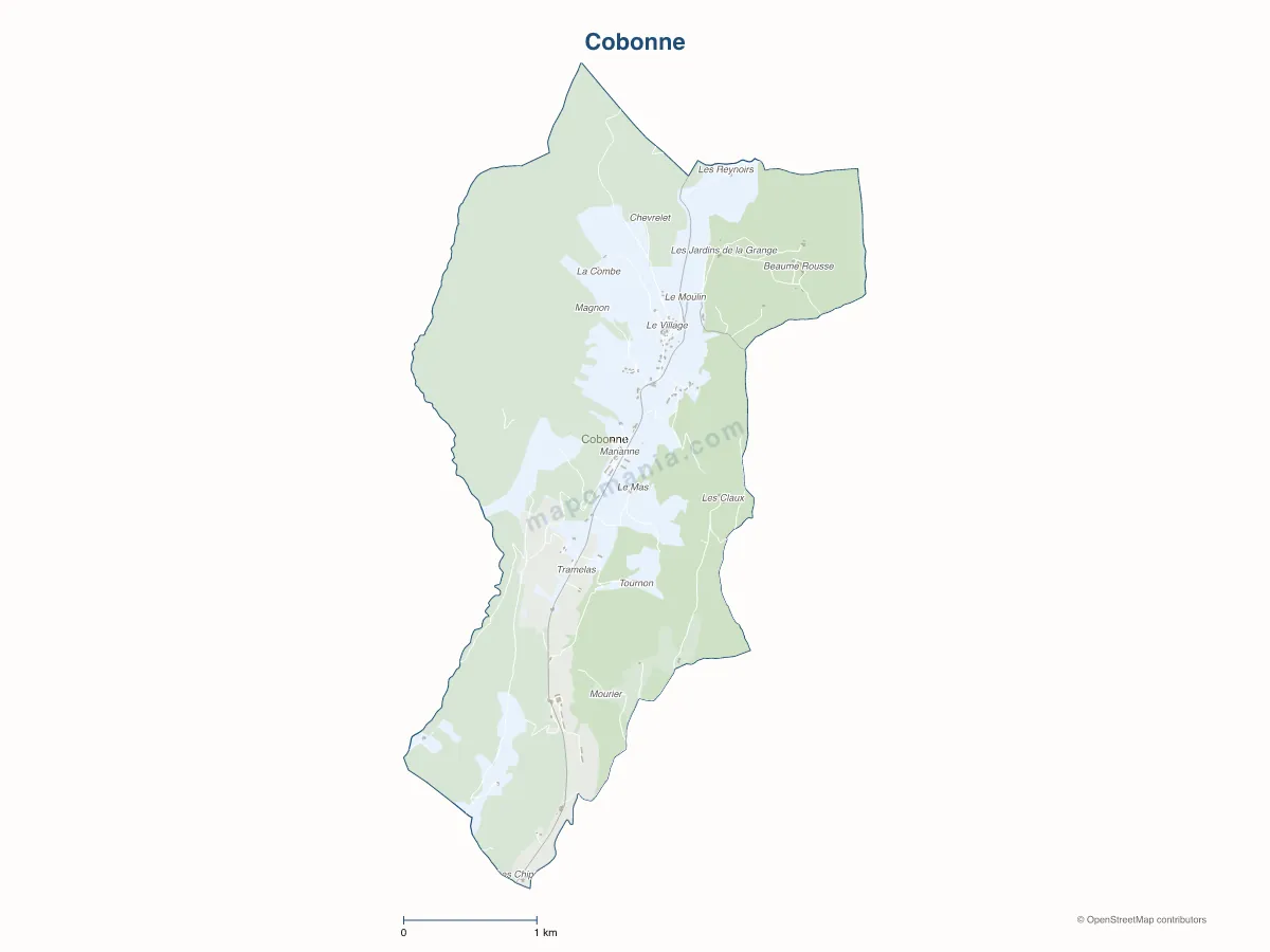 Carte de Cobonne à personnaliser