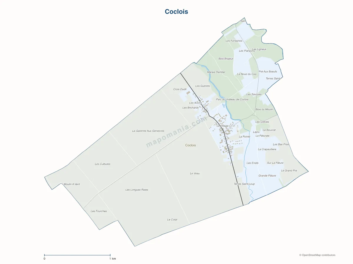 Carte de Coclois à personnaliser