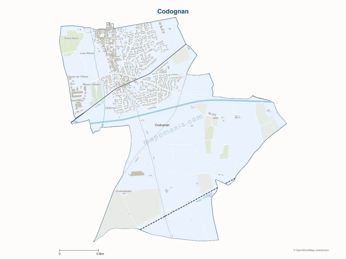 Carte de Codognan à personnaliser