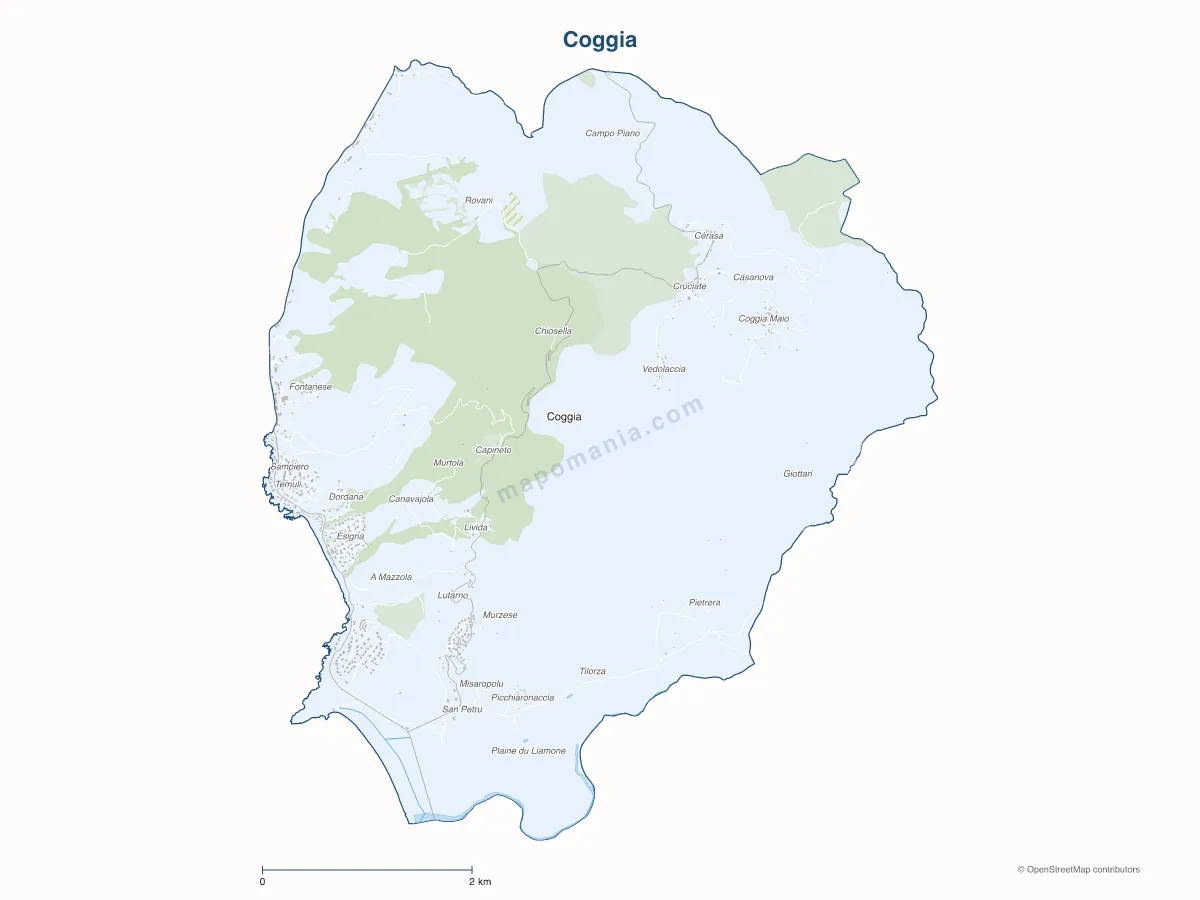 Carte de Coggia à personnaliser