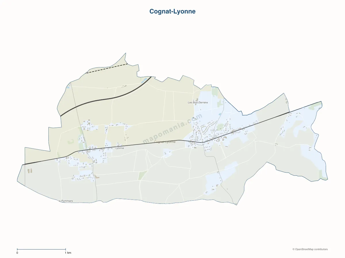 Carte de Cognat-Lyonne à personnaliser