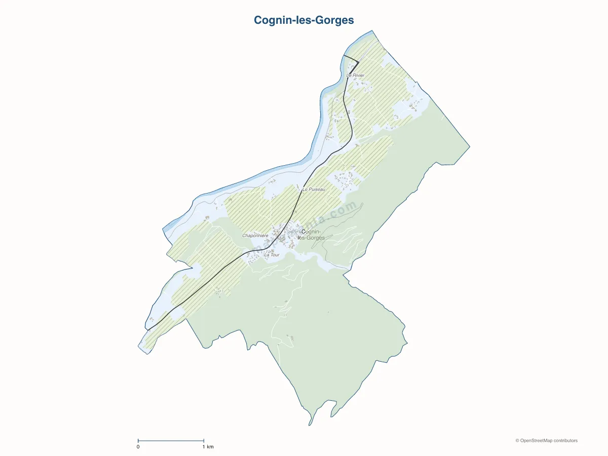 Carte de Cognin-les-Gorges à personnaliser