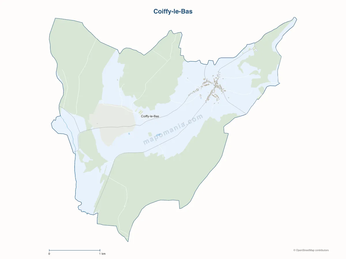 Carte de Coiffy-le-Bas à personnaliser