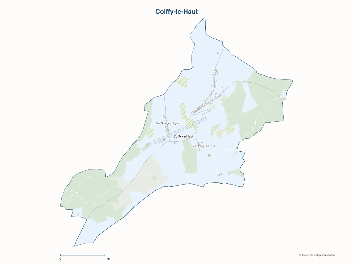 Carte de Coiffy-le-Haut à personnaliser