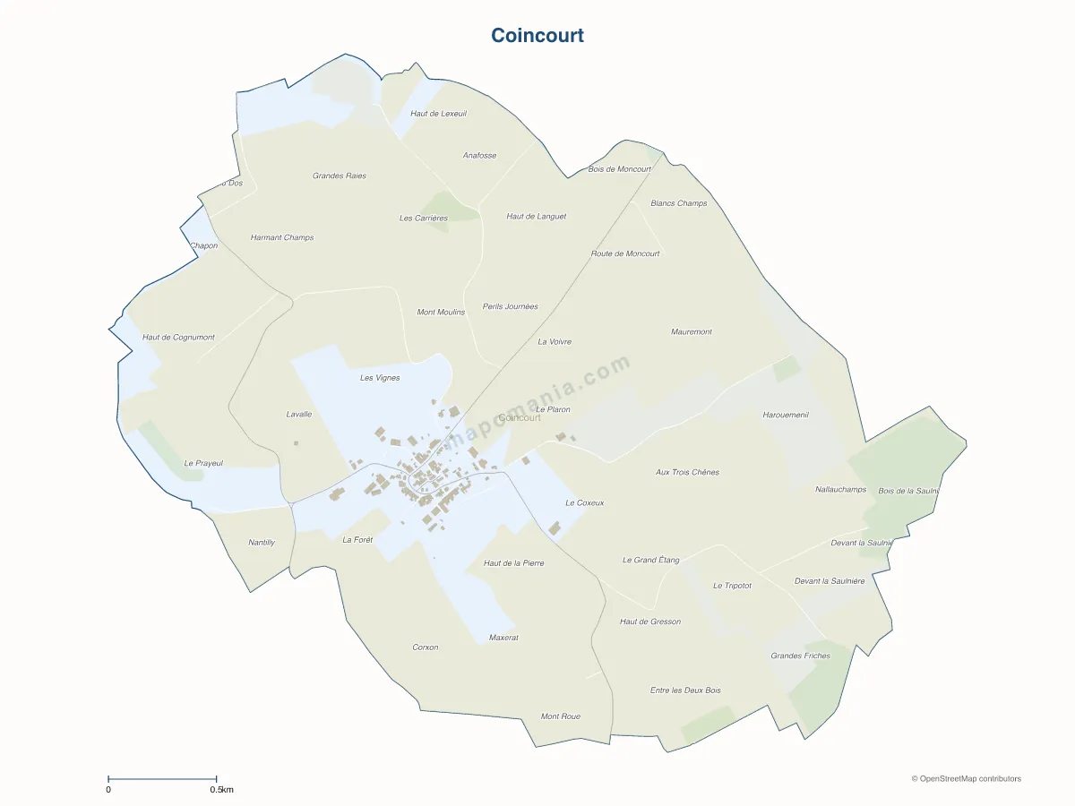 Carte de Coincourt à personnaliser
