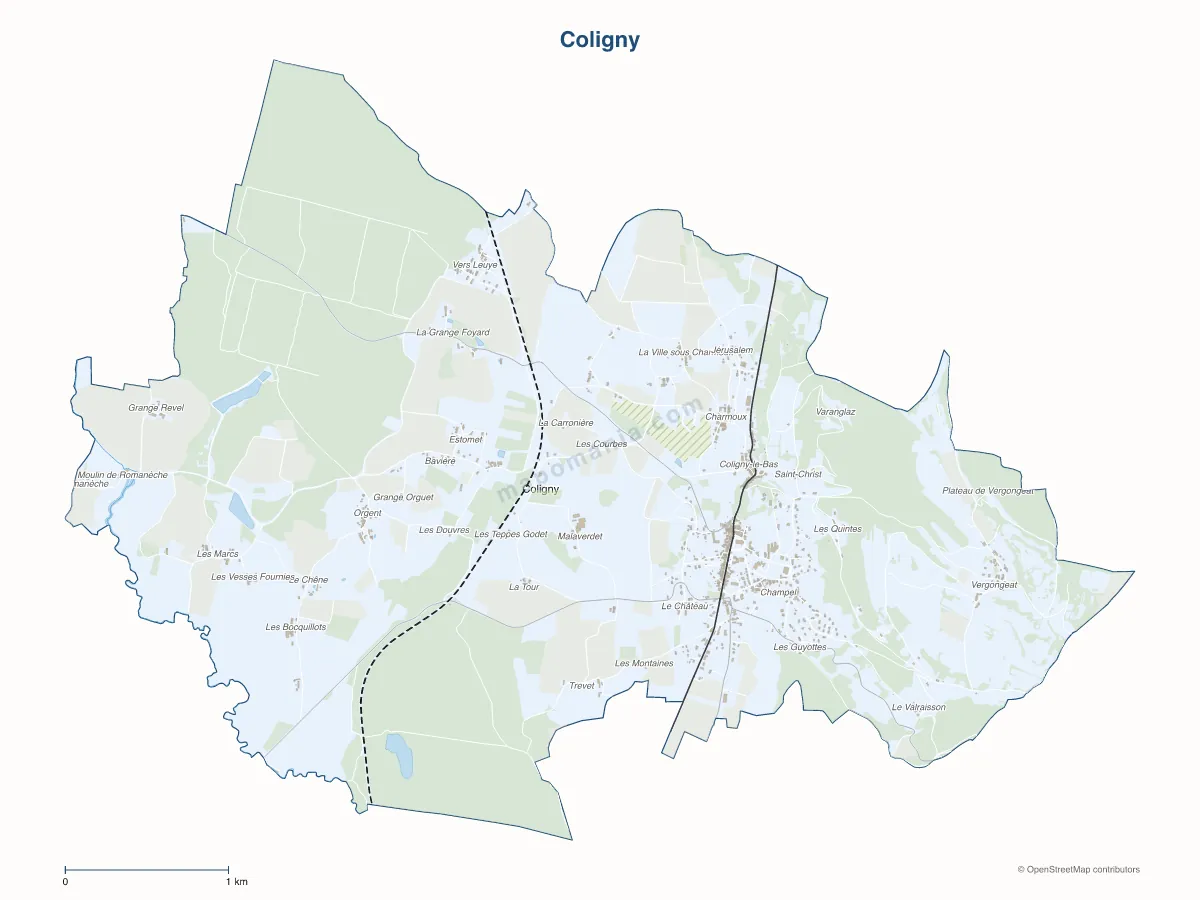 Carte de Coligny à personnaliser