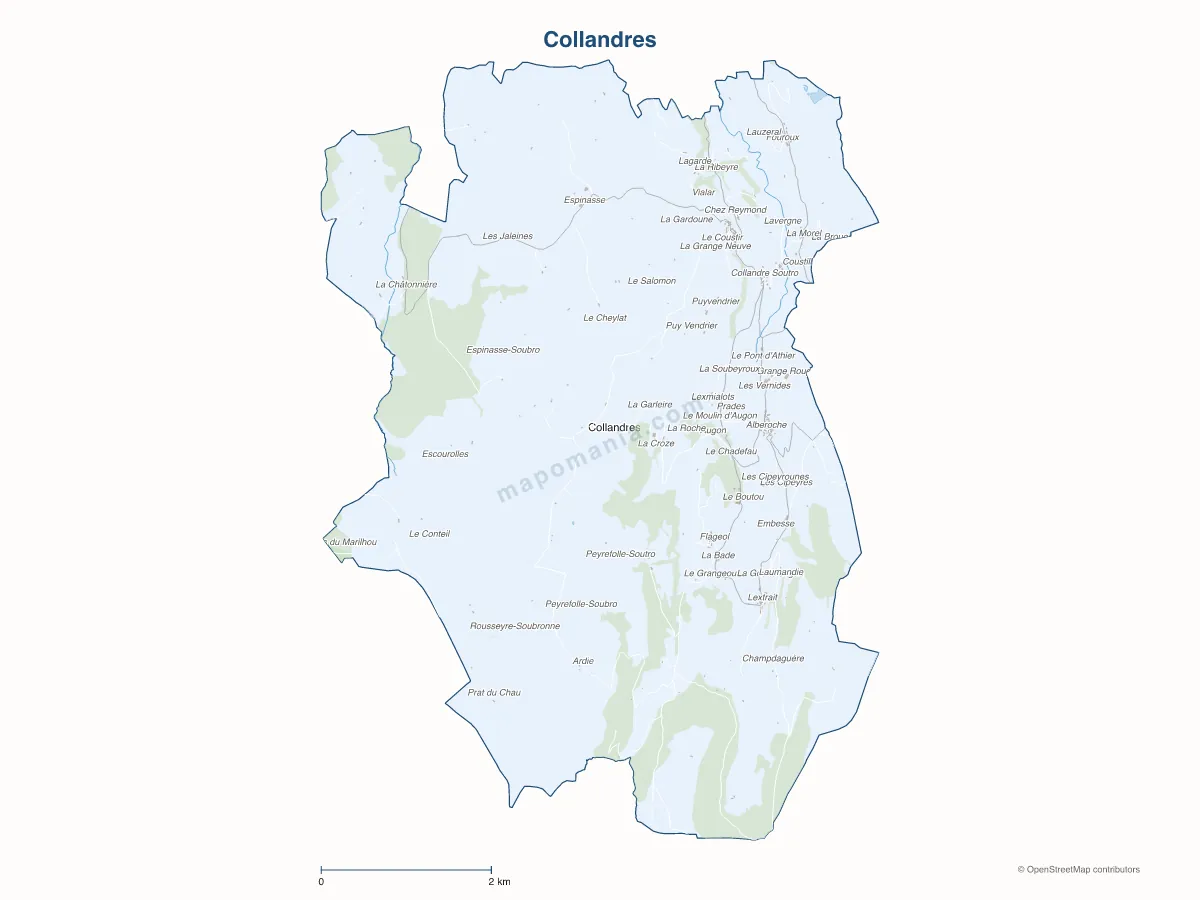 Carte de Collandres à personnaliser