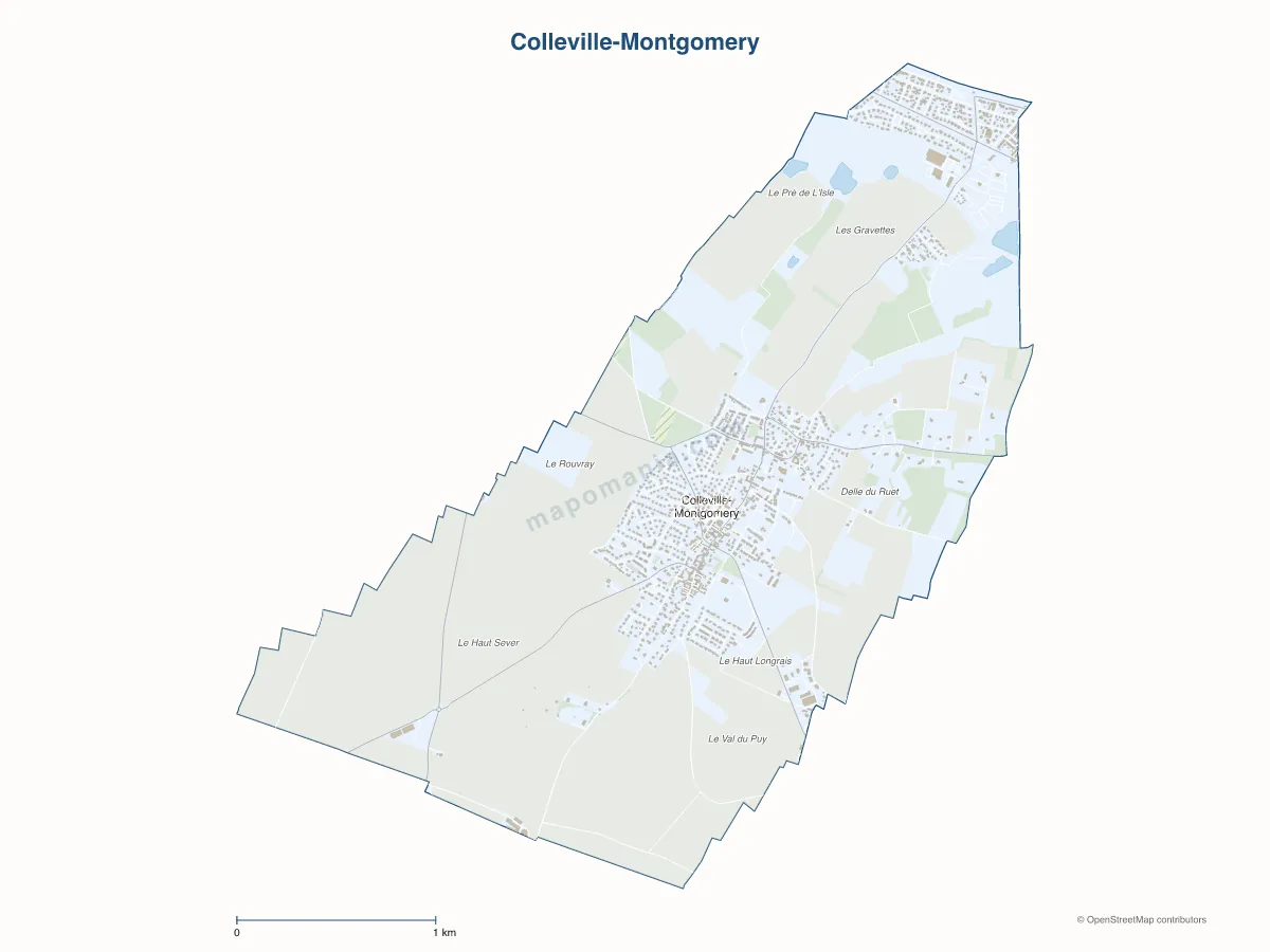 Carte de Colleville-Montgomery à personnaliser