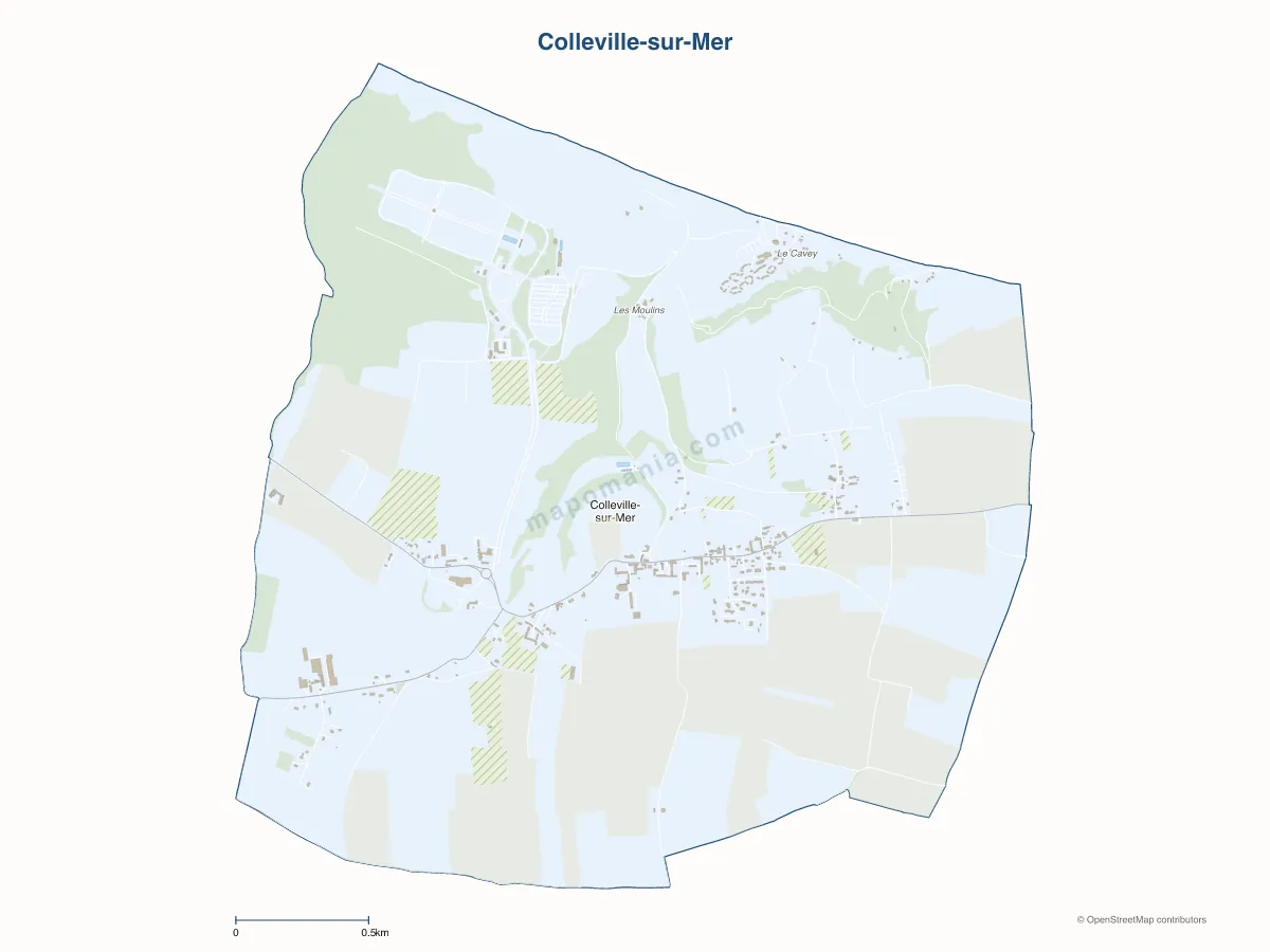 Carte de Colleville-sur-Mer à personnaliser