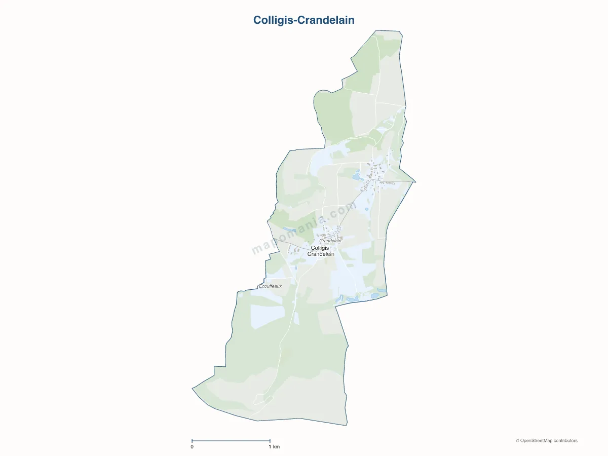 Carte de Colligis-Crandelain à personnaliser